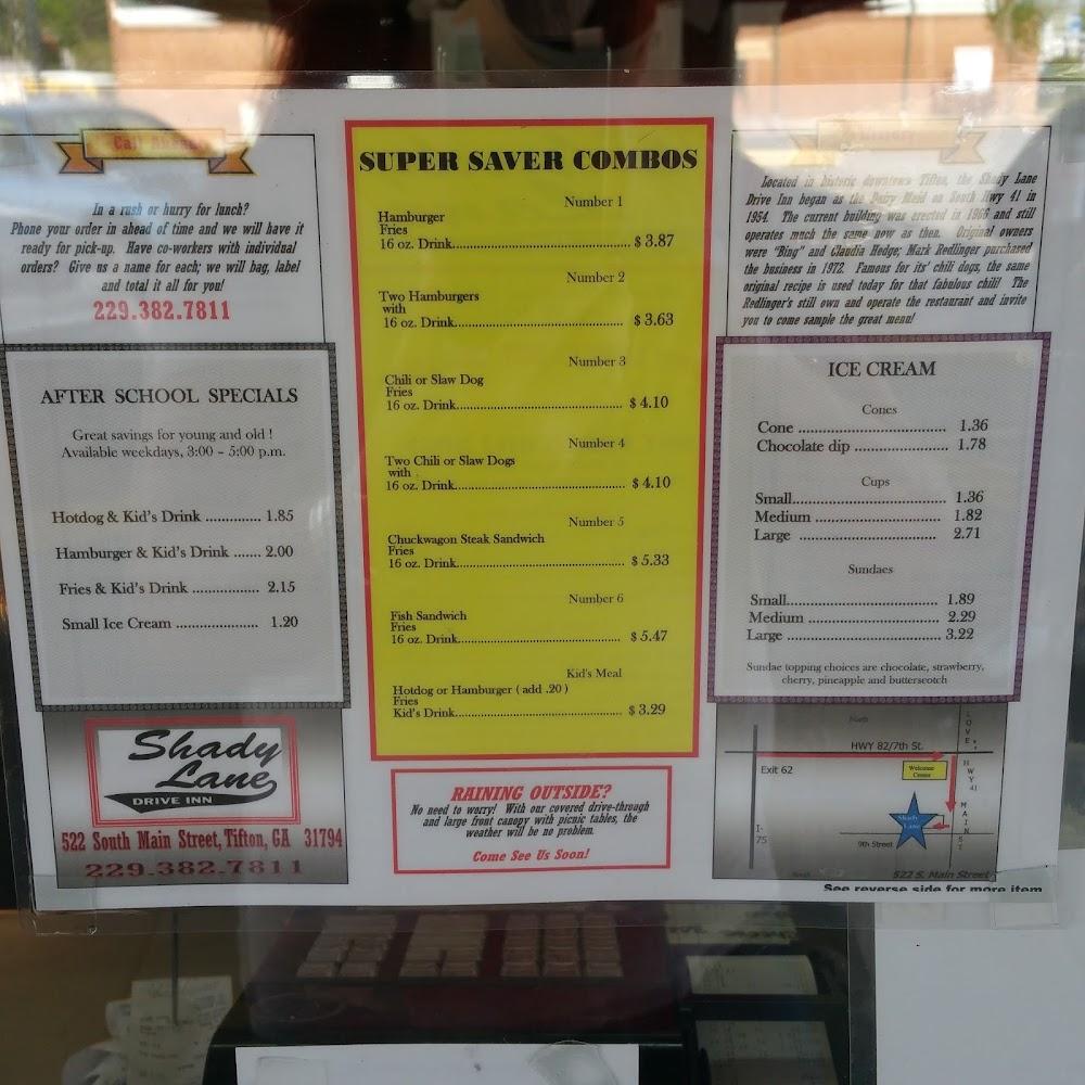 Shady Lane Drive Inn Menu image 4